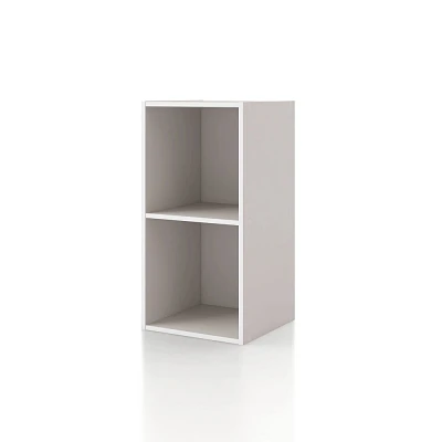 24/7 Shop At Home 23.7 Silkpath Modern 2 Cube Stackable and Modular Bookcase Greige