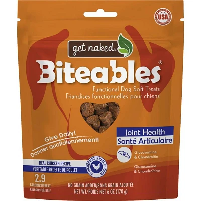 Get Naked Biteables Joint Health Functional Chicken Flavor Soft & Chewy Training Dog Treats - 6oz