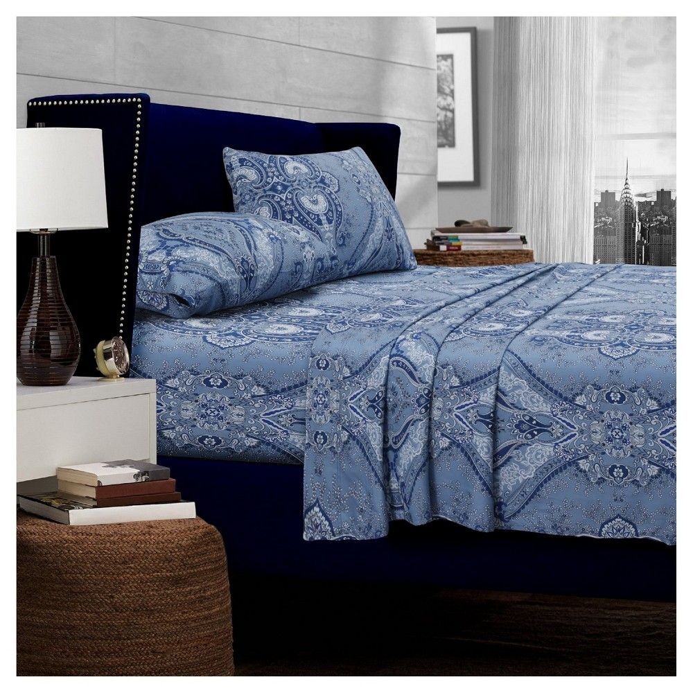 Tribeca Living Atlantis Deep Pocket Sateen Sheet Set (Twin) Blue 300 Thread  Count - Tribeca Living | The Market Place