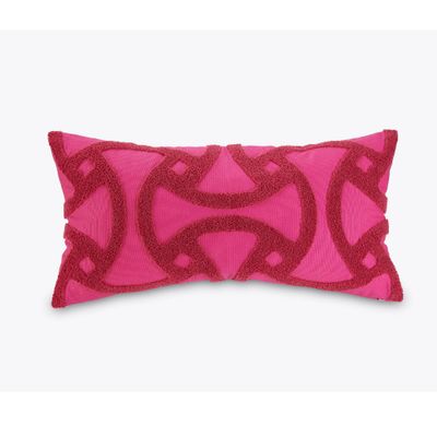 12x24 Tonal Tufted Embroidered Decorative Throw Pillow Dark Pink - Trina Turk