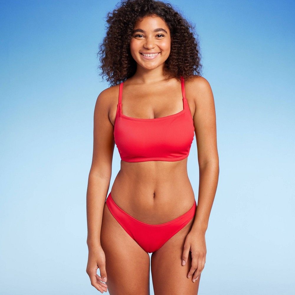 Wild Fable Womens Ribbed Square Neck Bralette Bikini Top | Connecticut Post  Mall