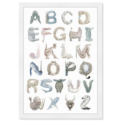 15 x 21 Wild Life Alphabet Animals Framed Art Print - Wynwood Studio