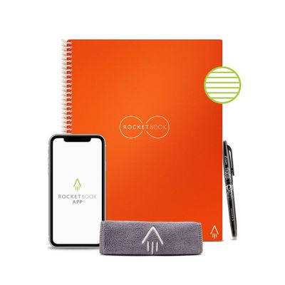 Core Smart Spiral Reusable Notebook Lined 32 Pages 8.5 x 11 Letter Size Eco-Friendly Notebook  - Rocketbook