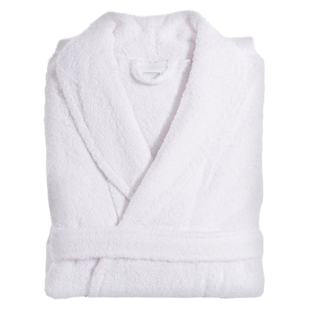 L/XL Terry Cloth Solid Bathrobe White - Linum Home Textiles