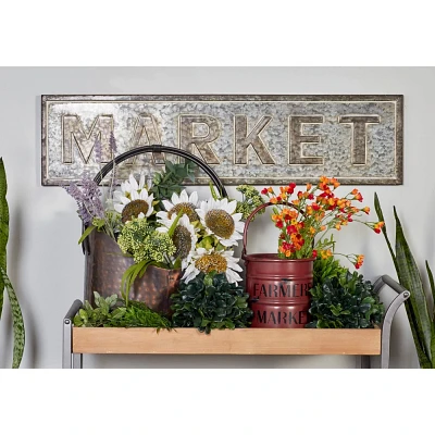 Farmhouse Metal Sign Wall Decor Gray - Olivia & May: Iron Market Art for Kitchen