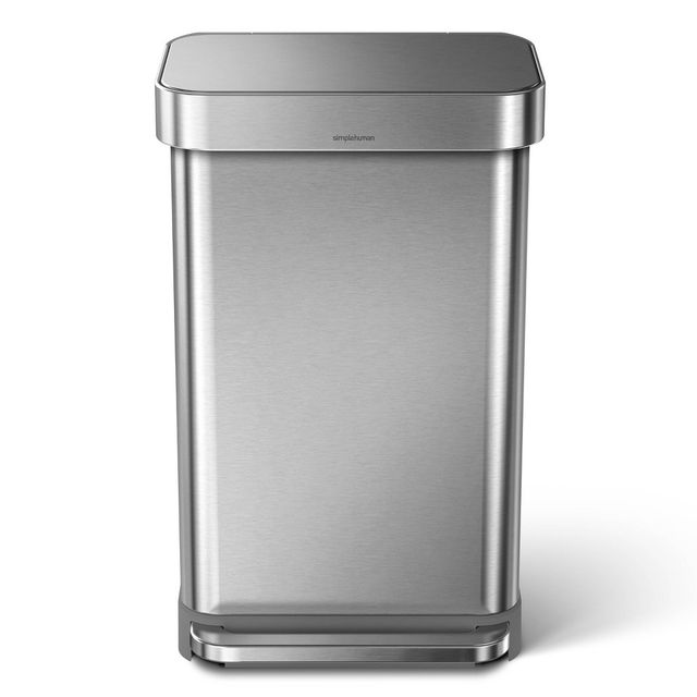 Simplehuman 30l Rectangular Step Trash Can Brushed Stainless Steel : Target