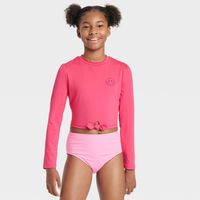 Art Class Girls Smiley Face Long Sleeve Rash Guard Swim Top | Connecticut  Post Mall