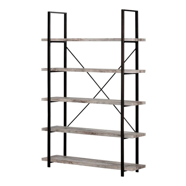 69.25 Gimetri 5 Shelf Shelving Unit Driftwood Gray - South Shore