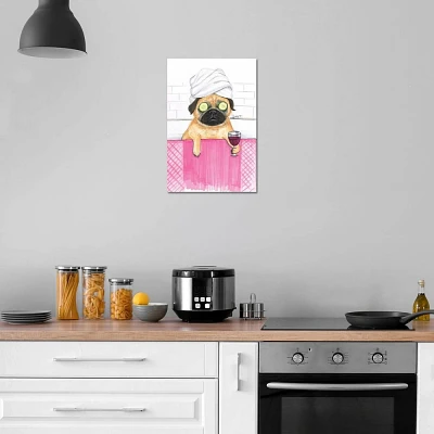 iCanvas Pug Bath by Rongrong DeVoe Canvas Print Wall Art