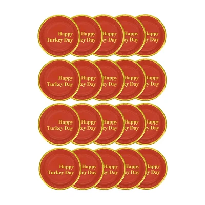 Thanksgiving 20ct Happy Turkey Day Snack Plates - Spritz