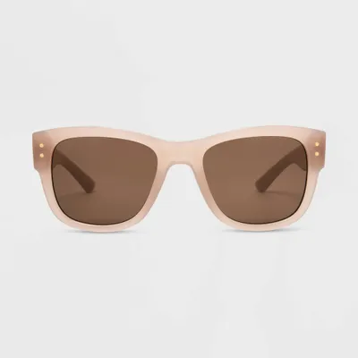 Womens Shiny Plastic Square Sunglasses