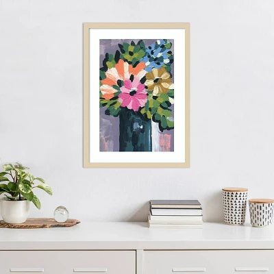 Amanti Art 19x25 Painterly Florals in Vase I by Yvette St. Amant Wood Framed Wall Art Print