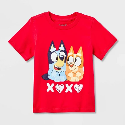 Toddler Bluey and Bingo XOXO Valentines Short Sleeve T-Shirt