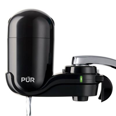 PUR Faucet Vertical Mount Water Filtration System Black: Best Faucet Water Purifier, Easy Installation, Filters Mercury & Lead