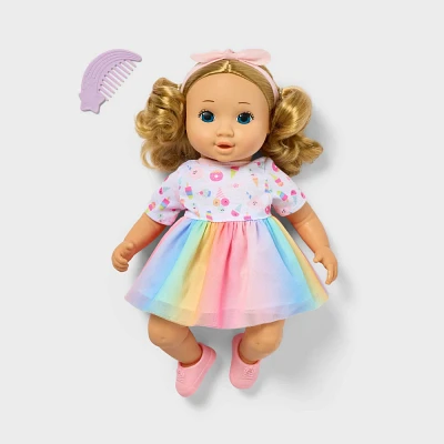 14 Toddler Baby Doll - Blonde Hair + Blue Eyes - Gigglescape