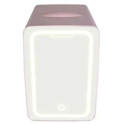 Frigidaire 9 Can Beauty Lighted Mirror Countertop Mini Fridge Pink