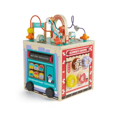 FAO Schwarz Busy City Wooden Activity Cube