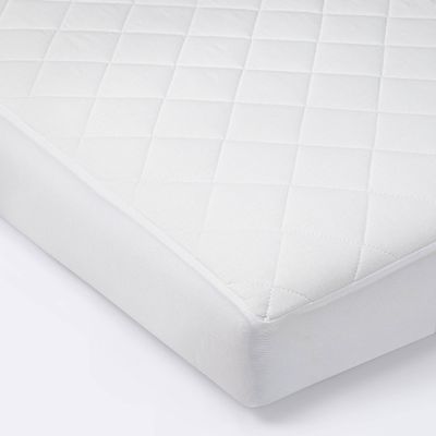 Waterproof Fitted Mini Crib Mattress Pad Cover - Cloud Island White