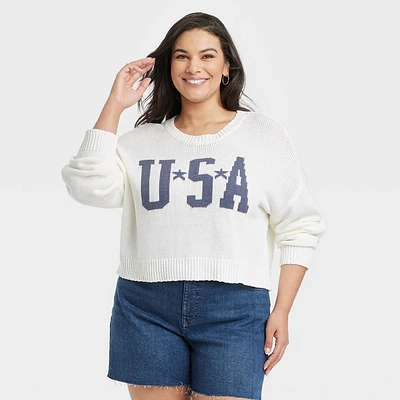 Womens Flag Graphic Sweater