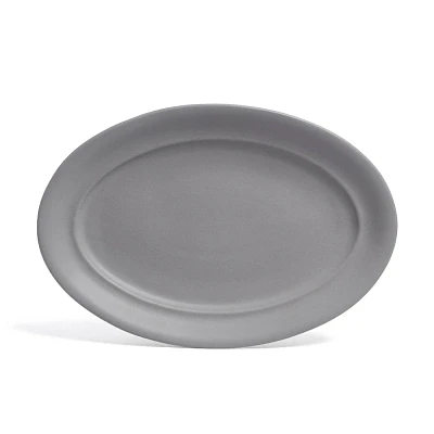 over&back Rimmed Oval Hand-Finished Stoneware Serving Platter Semi-Matte : Microwave & Dishwasher Safe