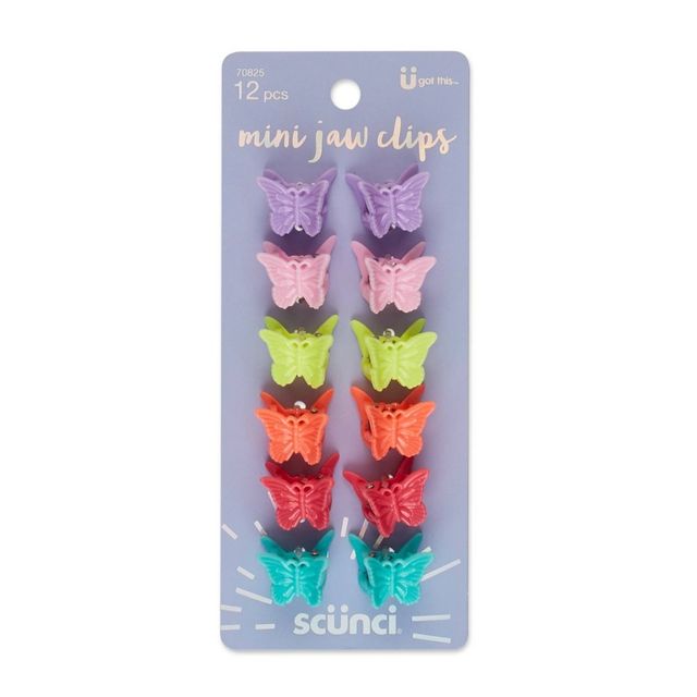 scnci Kids Butterfly Shaped Mini Claw Clips - Brights - 12pcs