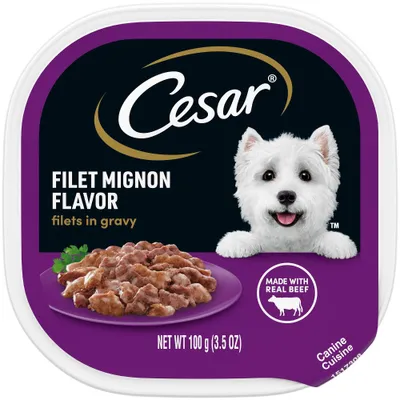 Cesar Filets in Gravy Filet Mignon Flavor Small Breed Wet Dog Food - 3.5oz