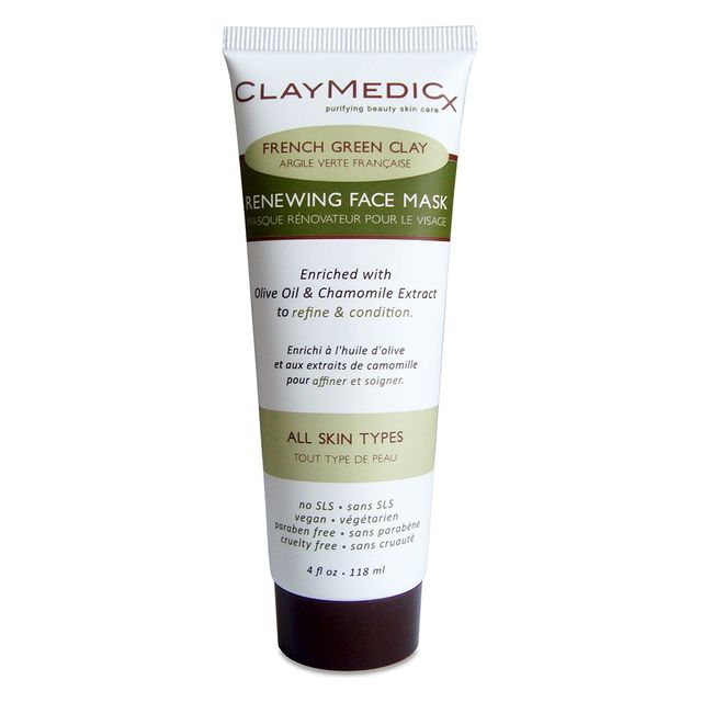 Claymedicx French Green Clay Renewing Face Mask - Olive Oil & Chamomile - 4oz