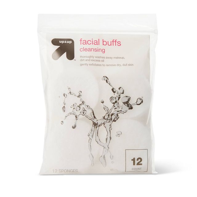 Facial Buff Sponges - 12ct - White - up&up