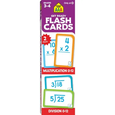 Get Ready Flash Cards Multiplication & Division 2-Pack Grades 3-4 - Target Exclusive Edition - by School Zone (Paperback)