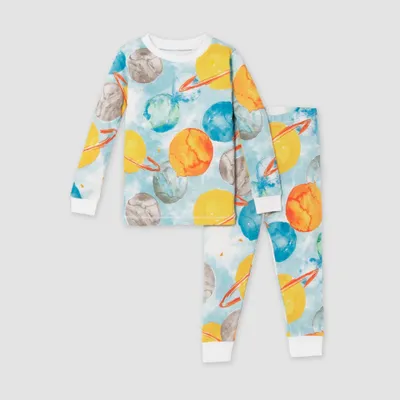 Burts Bees Baby Toddler Boys 2pc Outerspace Snug Fit Pajama Set