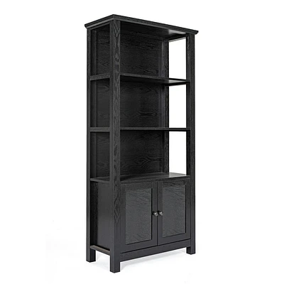 Taylor & Logan 87 Willis Modern Farmhouse Bookcase with Glass Door : Wood Frame, 3-Tier Etagere Storage