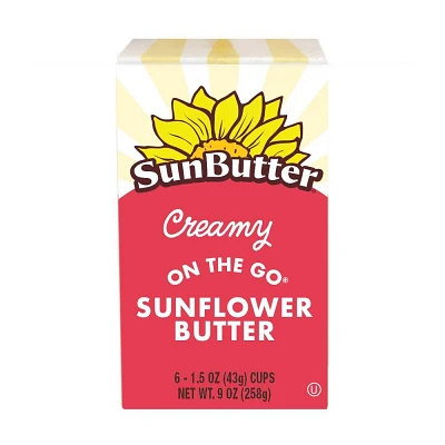 Sunbutter On the Go Cups Creamy Sunflower Spread - 9oz/6ct