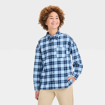 Boy Long Sleeve Button-Up Flannel Shirt