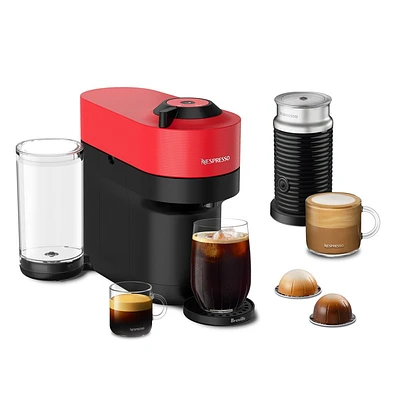 Nespresso Vertuo Pop+ Coffee and Espresso Maker by Breville with Milk Frother, Spicy : Capsule System, 1 Cup Capacity