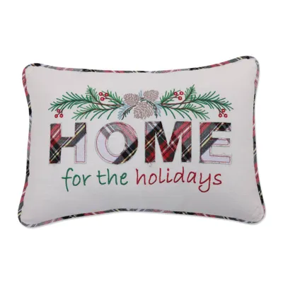 12x18 Home for the holidays Christmas Indoor Lumbar Throw Pillow - Pillow Perfect