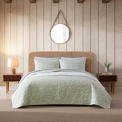 Tommy Bahama Pineapple Bloom Quilt Set Green