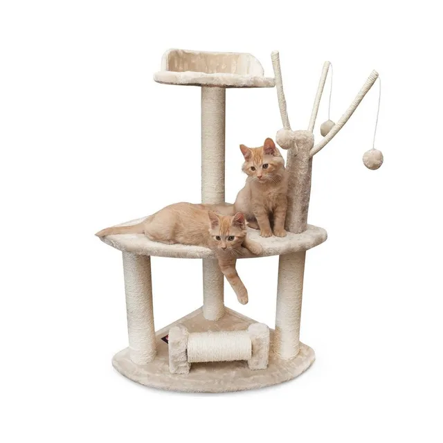 cat tower scratching post PAWZ Road Large Cat Tree, 69-Inch Tall Cat Tower for Indoor Large Cats with Large Hammock, Scratching Posts, Cozy Condo and Top Perch, Pink