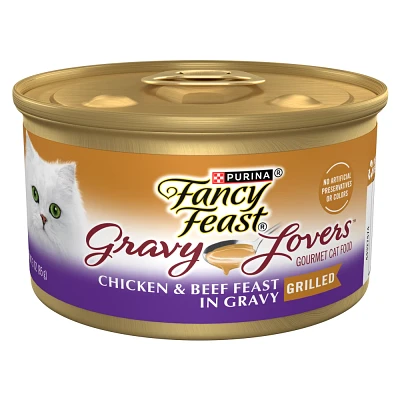 Purina Fancy Feast Gravy Lovers Gourmet Wet Cat Food Chicken & Beef Feast In Grilled Chicken Flavor Gravy - 3oz