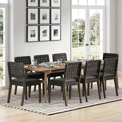 Nathan James Set of 8 Cohen Faux Leather Dining Chair Black