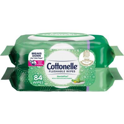 Cottonelle GentlePlus Flushable Wipes with Aloe & Vitamin E