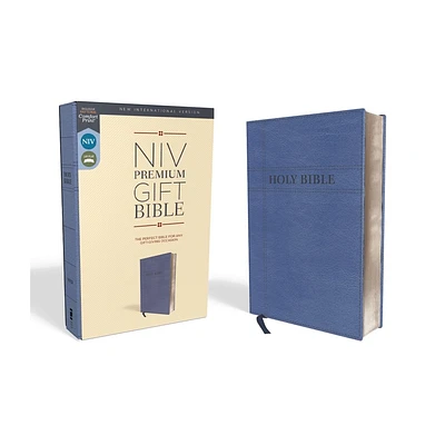 Niv, Premium Gift Bible, Leathersoft, Navy, Red Letter Edition, Comfort Print - by Zondervan (Leather Bound)