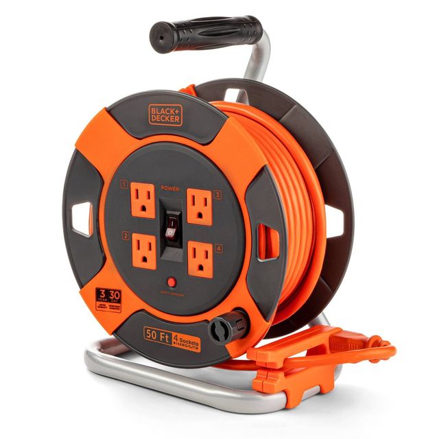 Black+decker 25' Cord Reel 16awg 4 Outlets + 2 Usb : Target