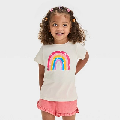 Toddler Girls Short Sleeve Rainbow Graphic T-Shirt