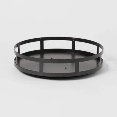 1-Tier Metal Lazy Susan Turntable Black - Brightroom: Round Steel Serving Tray, Powder-Coated Finish, 11 Diameter