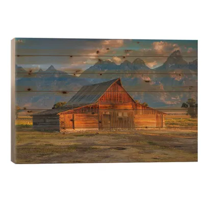 26 x 40 Old Barn Wood Print by Sergio Lanza - iCanvas: UV-Cured, Farmhouse Decor, Horizontal Wall Sign Panel