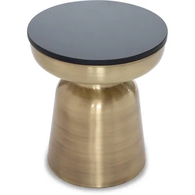 Adler Brass Metal Side Table Black/Gold - Finch