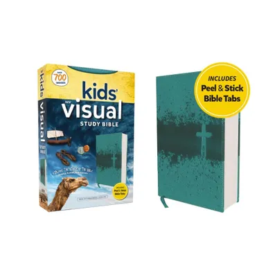 Niv, Kids Visual Study Bible, Leathersoft, Teal, Full Color Interior, Peel/Stick Bible Tabs - by Zondervan (Leather Bound)