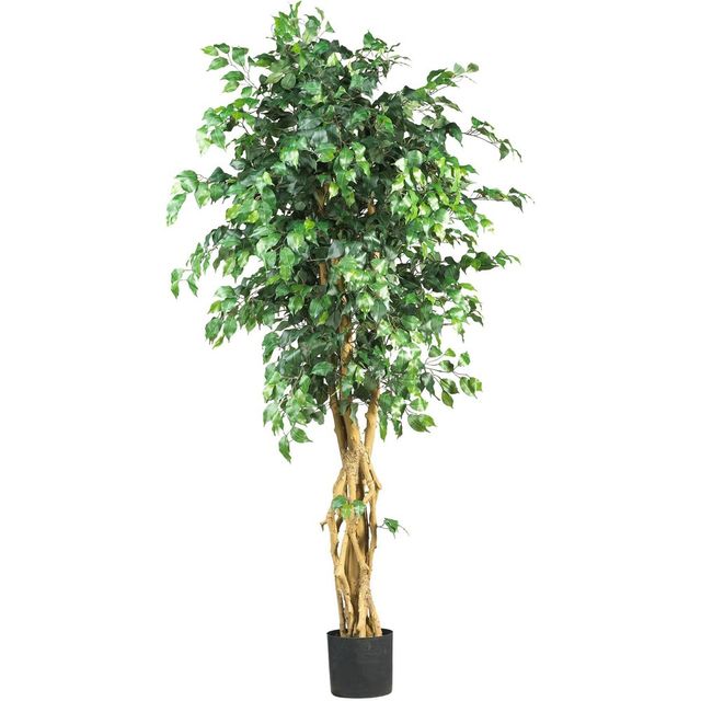 6ft Artificial Palace Style Ficus Silk Tree in Pot - Nearly Natural: Indoor, Unlit, No Assembly Required