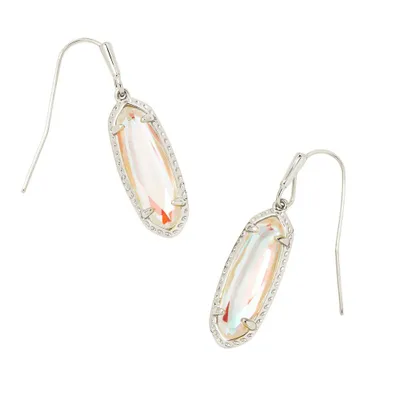 Kendra Scott Eva Dichroic Glass Rhodium Over Brass Drop Earrings