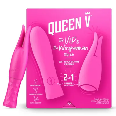 Queen V The VIP & The Wingman Slip on Soft Touch Silicone Vibrator